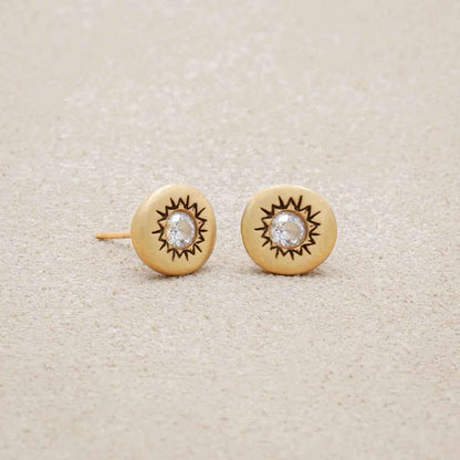 Sunburst Stud Earrings (Gold Vermeil)