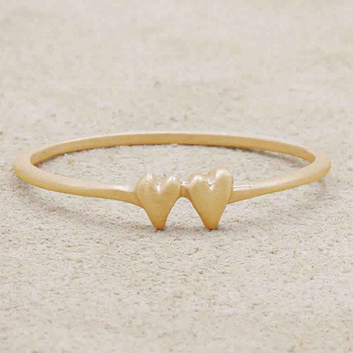 Sweet Love Ring - Two Hearts (9K Solid Gold)