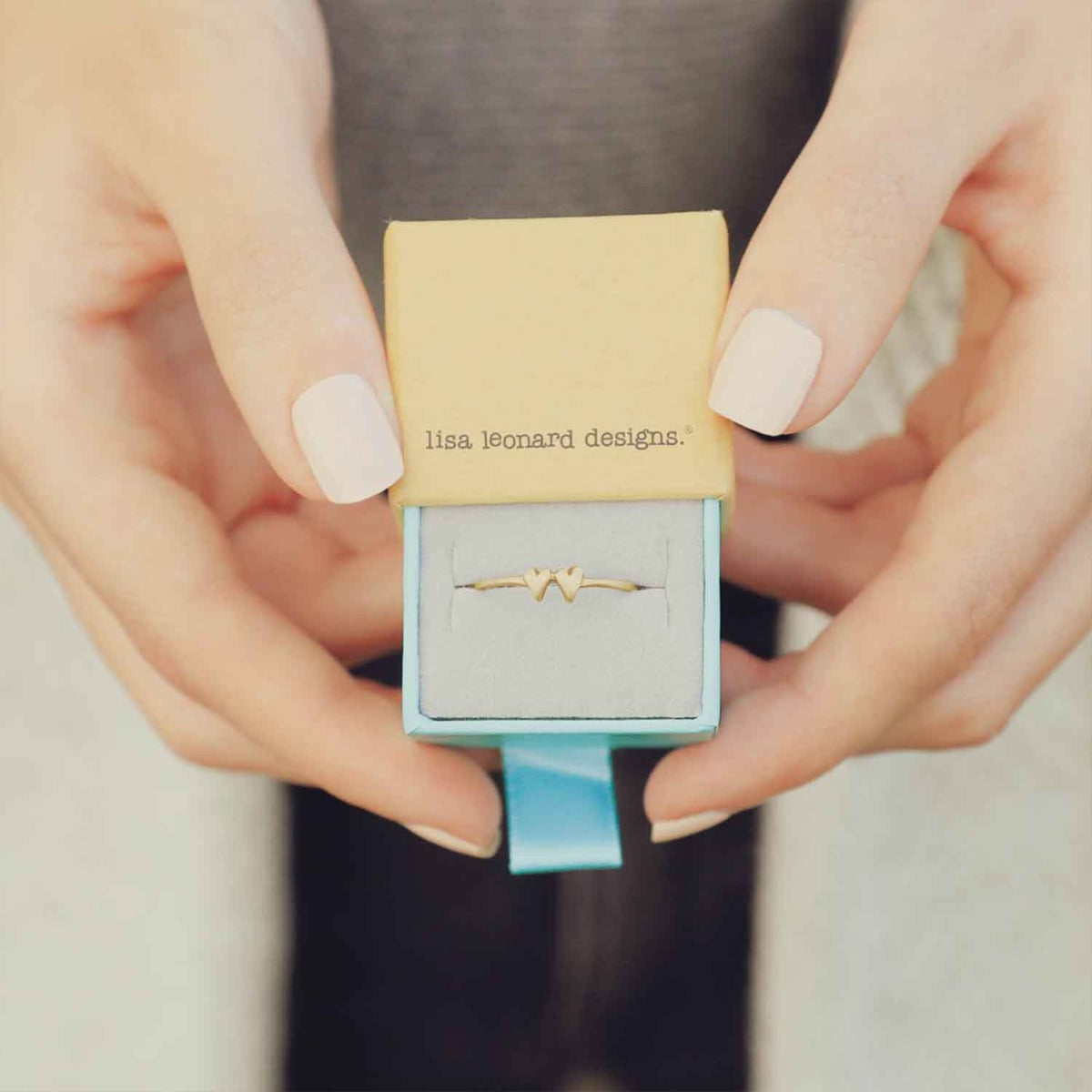 Sweet Love Ring - Two Hearts (9K Solid Gold)