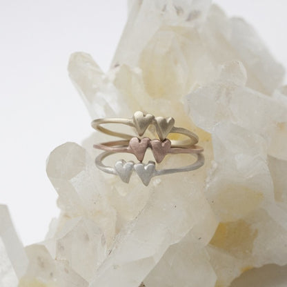 Sweet Love Ring - Two Hearts (9K Solid Gold)