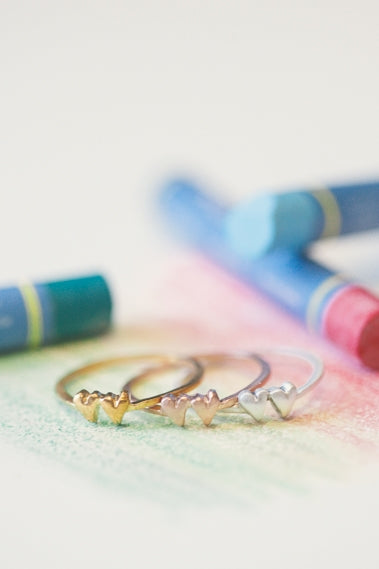 Sweet Love Ring - Two Hearts (9K Solid Gold)