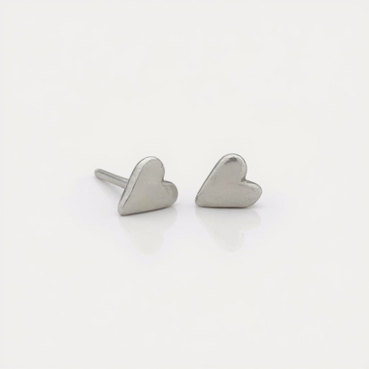 Tiny Heart Stud Earrings (Sterling Silver)