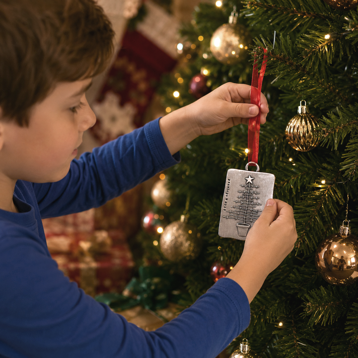 Simple Country Christmas Ornament (Pewter) - Lisa Leonard Designs