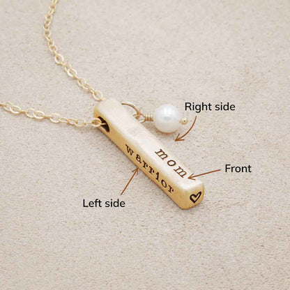 What Matters Most Necklace - 3 Sides (14K Solid Gold)