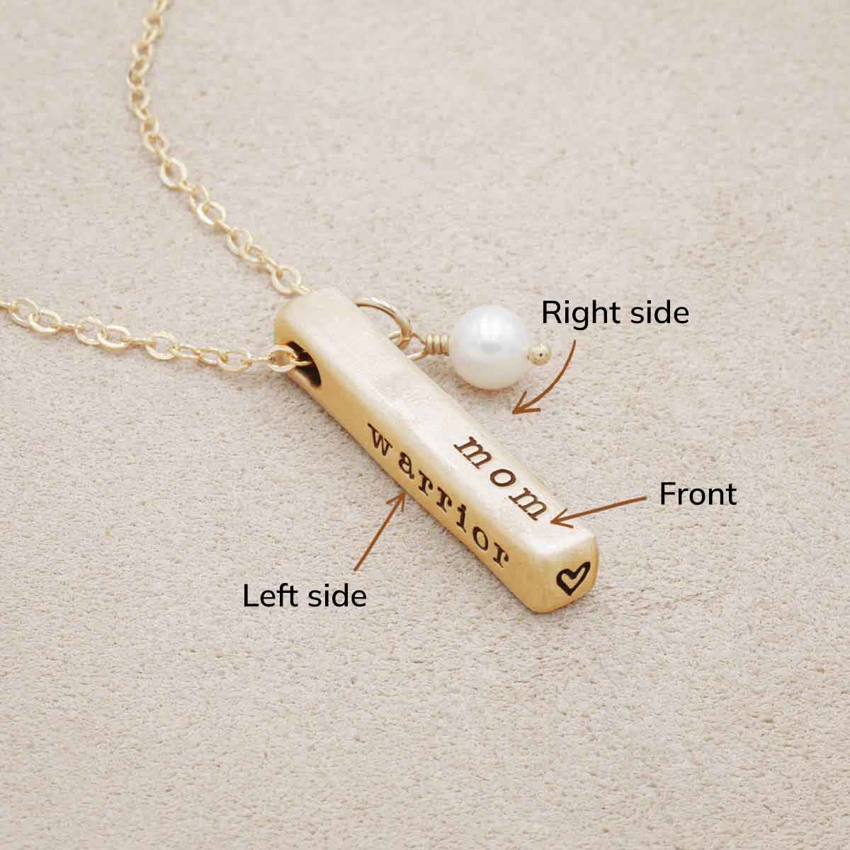 What Matters Most Necklace - 3 Sides (9K Solid Gold)