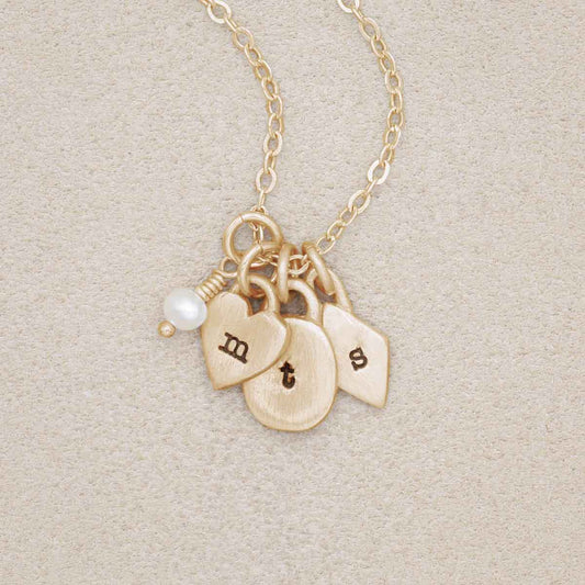 Wild About You Initials Necklace (10K Solid Gold)