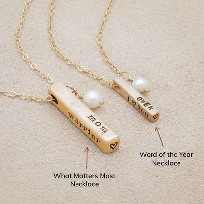 Word of the Year Necklace - 4 Sides (14K Solid Gold)