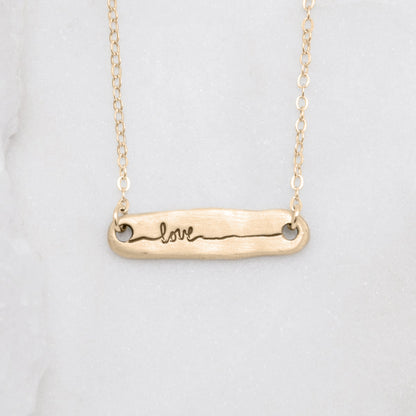 Written With Love Necklace (14K Solid Gold)