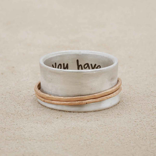 You Have My Heart Spinner Ring (Sterling Silver & Brass)
