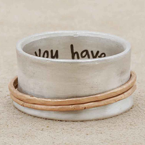 You Have My Heart Spinner Ring (Sterling Silver & Brass)