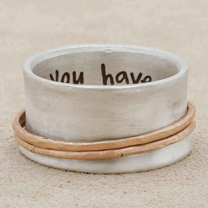 You Have My Heart Spinner Ring (Sterling Silver & Brass)